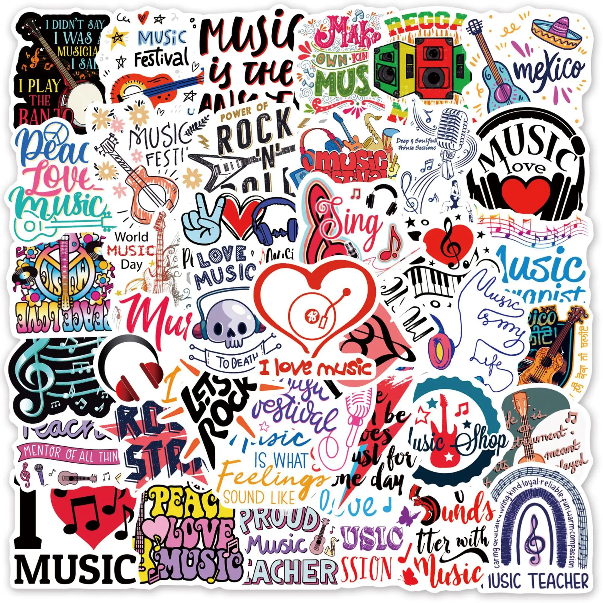Wholesale 50Pcs Music Teacher English Text Graffiti Stickers For Guitar Bottle Phone Rock Music Pop Sticker Label From m.alibaba.com