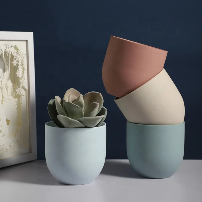 YBH Wholesale Home Decor Cute Mini Ceramic Clay Cylinder Flower Pots Large Sheet Natural Plants Succulent Planters Flower Pots