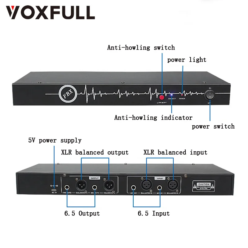 Voxfull Fk100 Suppressor Feedback Processor Professional Microphone