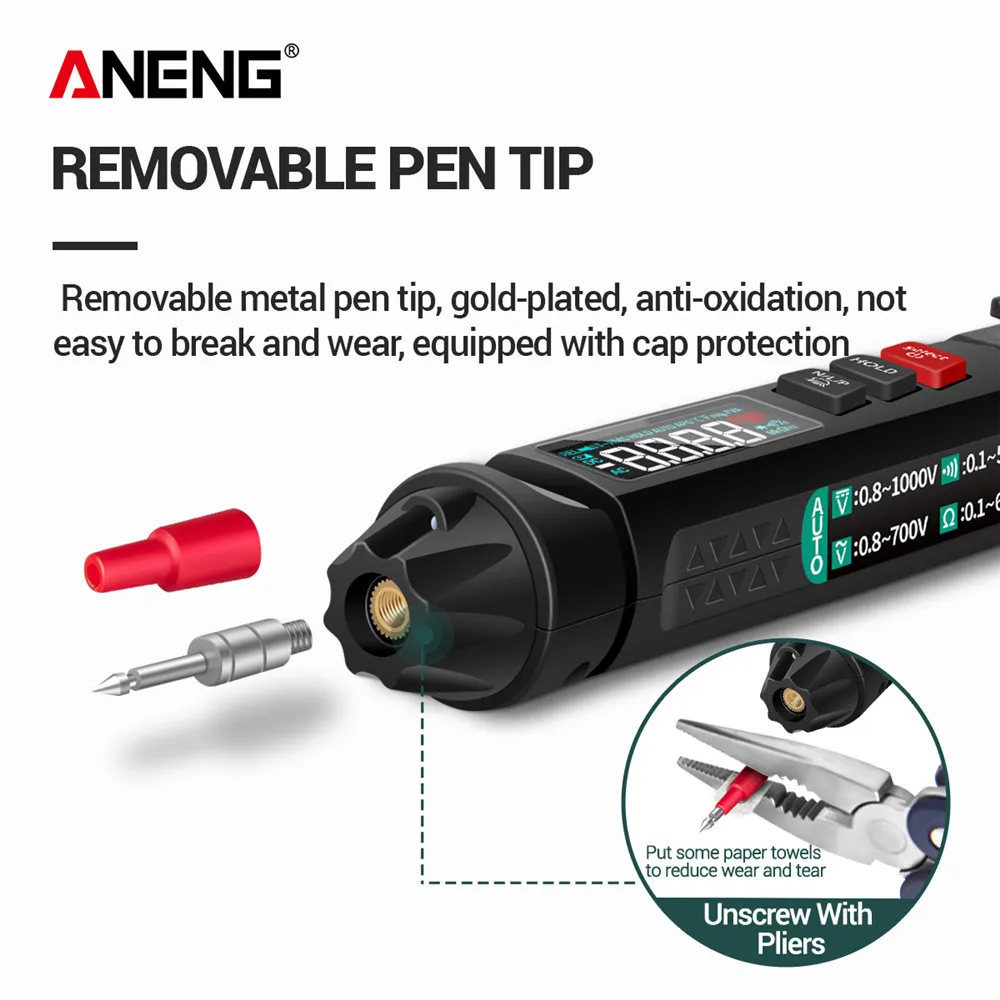 ANENG A3008 Digital Multimeter Auto Intelligent Sensor Pen Tester 6000 Counts Non Contact Voltage Meter Multimeter  Polimetro