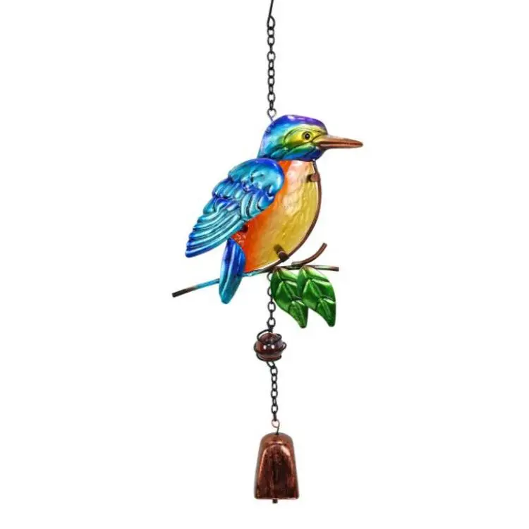  Outdoor Bell Rustic Metal Humming Bird Wind Chimes Glass Bird Wind Chime For Outdoor 