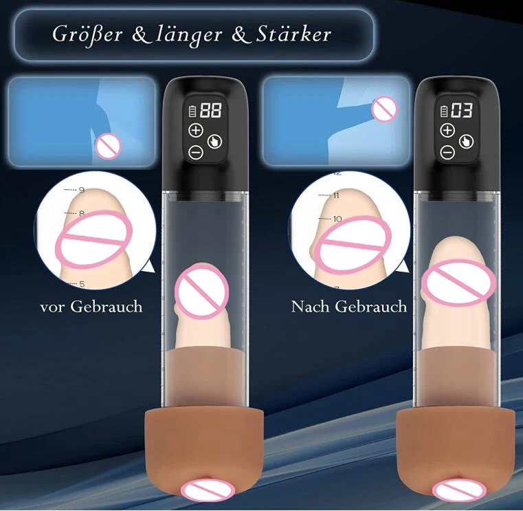 Elektrische Vakuum-Vibrations-Penispumpe mit Taschenmuschi  Penisvergrößerungspumpe Penisverlängerungspumpe für männliche Masturbation