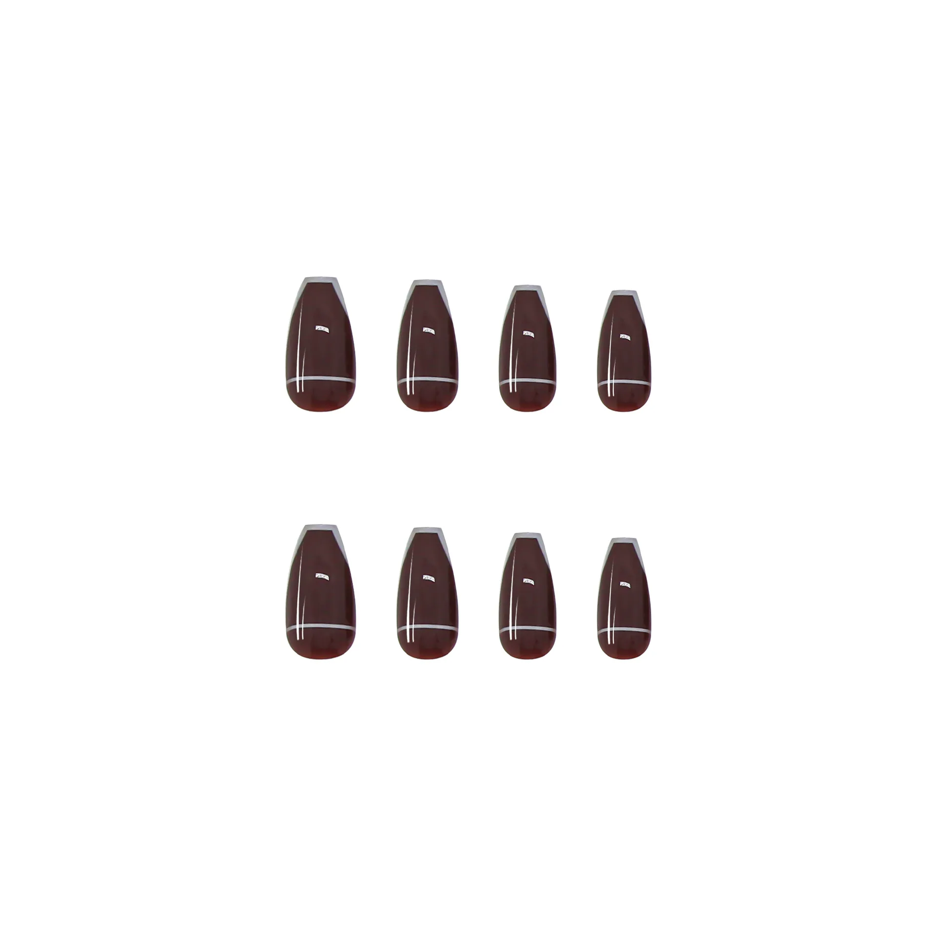 Wholesale Long French Coffin Ballerina Brown White Fake Artificial Finger  Nails Press on Tips Wholesale