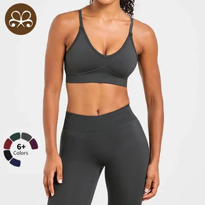 Double Strap Seamless Yoga Bra High-Intensity Quick-Dry Sports Top Wearable Running Fitness Yoga Tank