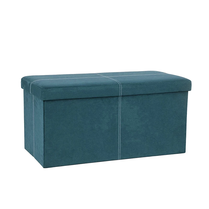 Customized Popular Long Bench Button Design Colourful Folding Storage Sleeper Ottoman Bench