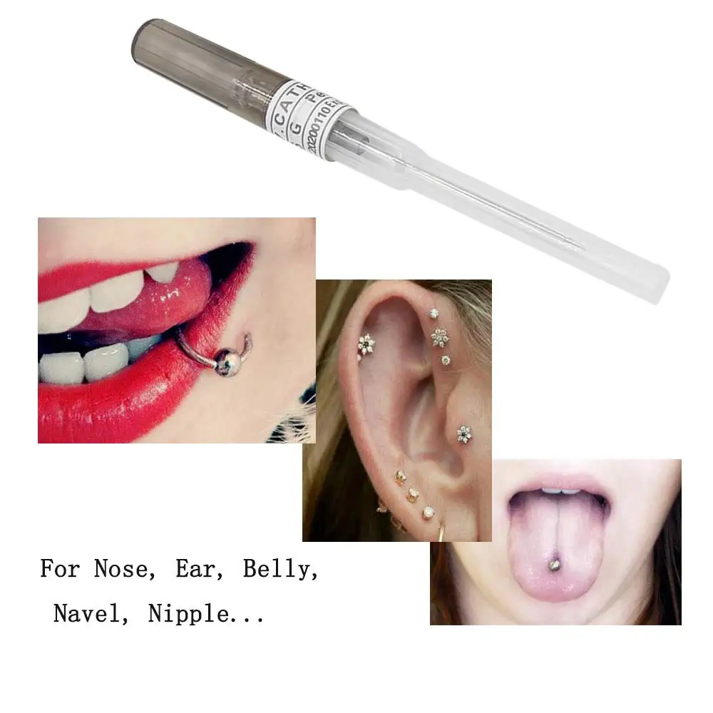 Surgical Steel Sterilised Ear And Nose Piercing Needles 16g Iv Catheter