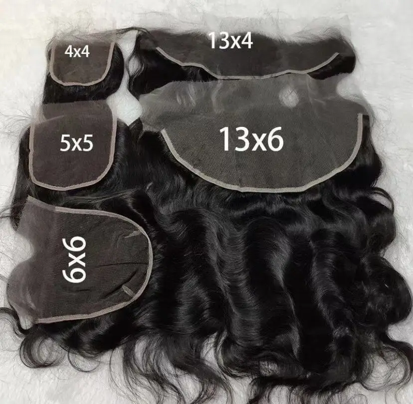 Wholesale HD Swiss Lace Closure 4x4  Hd Brazilian Hair Closure 13x4 Brazilian Human Hair Transparent Lace Frontal Body Wave