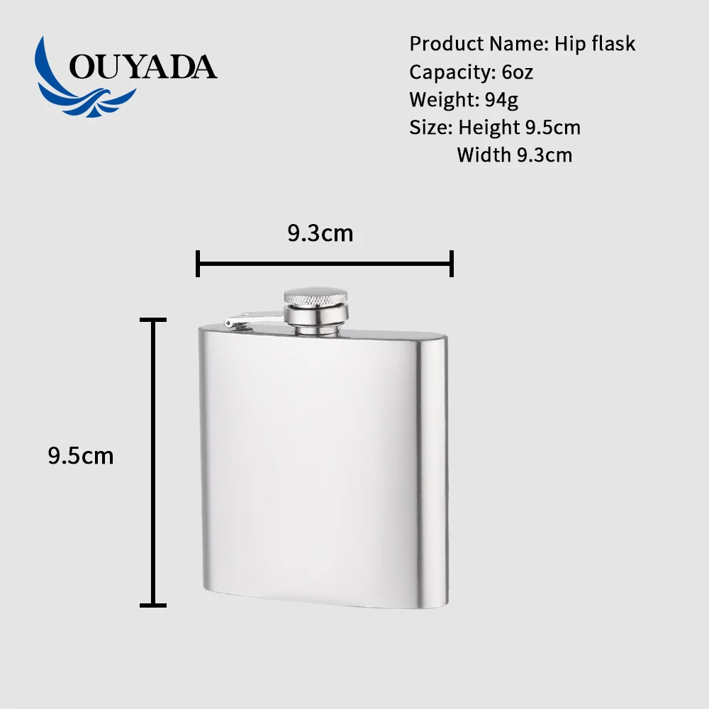 Factory Direct Yongkang Zhejiang Custom Mini Jagermeister Liquor 6oz White Stainless Steel Cheap Whiskey Hip Flask