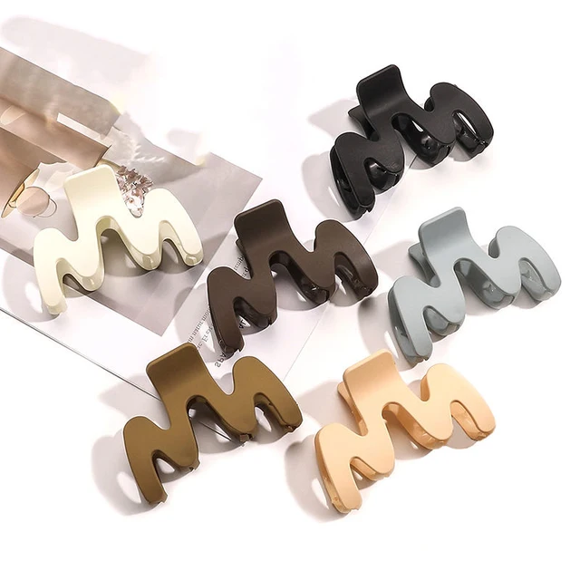 OEM Factory Korean Kid Hair Claw Clips Solid Color Cheveux Matte Wavy Kid Accessories Frosted M Plastic Girl Pinzas Para Cabello