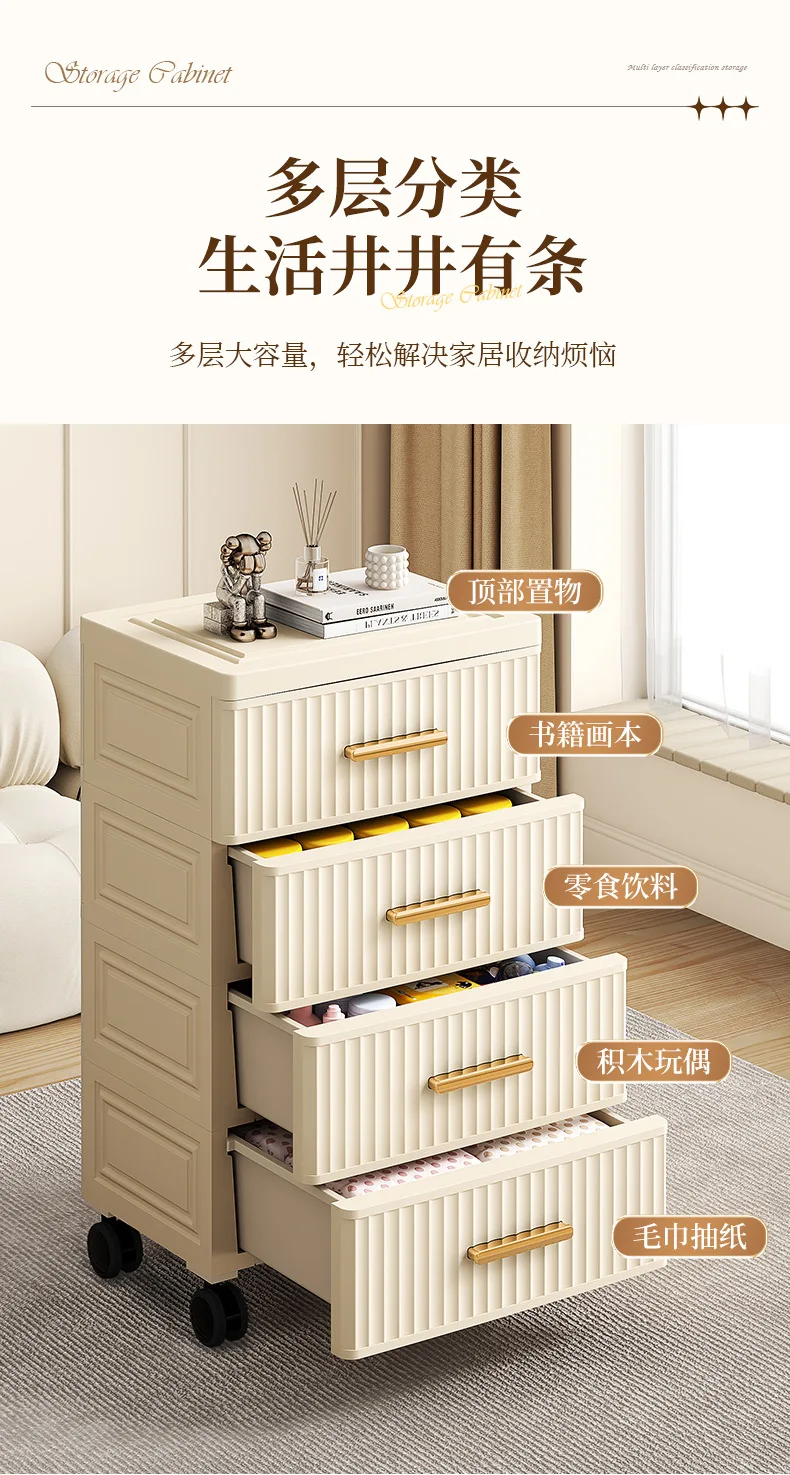 35cm European Storage Drawer Plastic Bedside Cabinet Clothing Storage Box