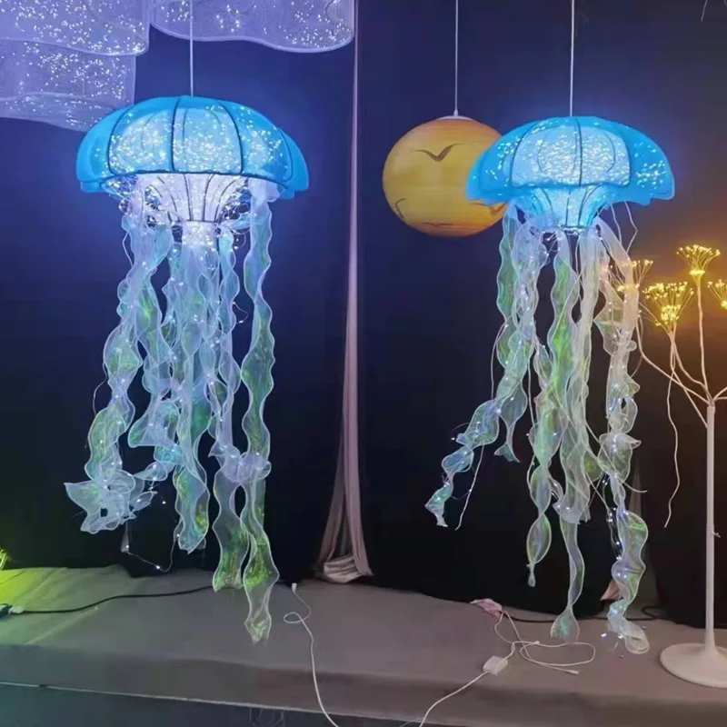 Led Jellyfish Lamp Purple Chandelier Hanging Jellyfish Light Wedding ...