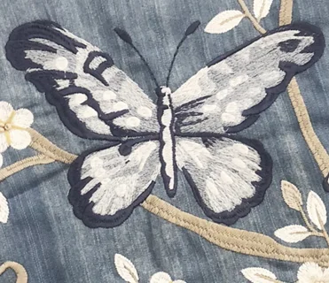 Easter Spring New Arrival Embroidery Applique butterfly Linen Burlap Table  Runner Tablecloths