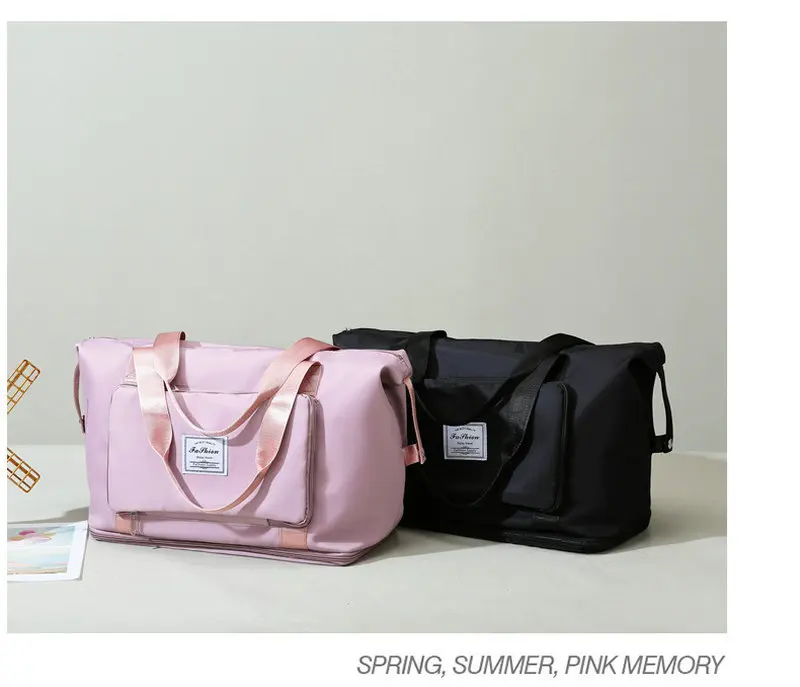 Large Capacity Folding Travel Bag Women Travel Bags Large Capacity Hand Luggage Tote Duffel Set For Lady