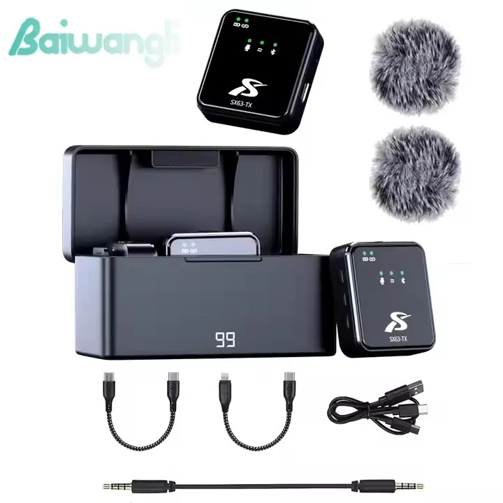 SX63 Wireless Lavalier Mic for iPhone - Portable Noise Cancelling