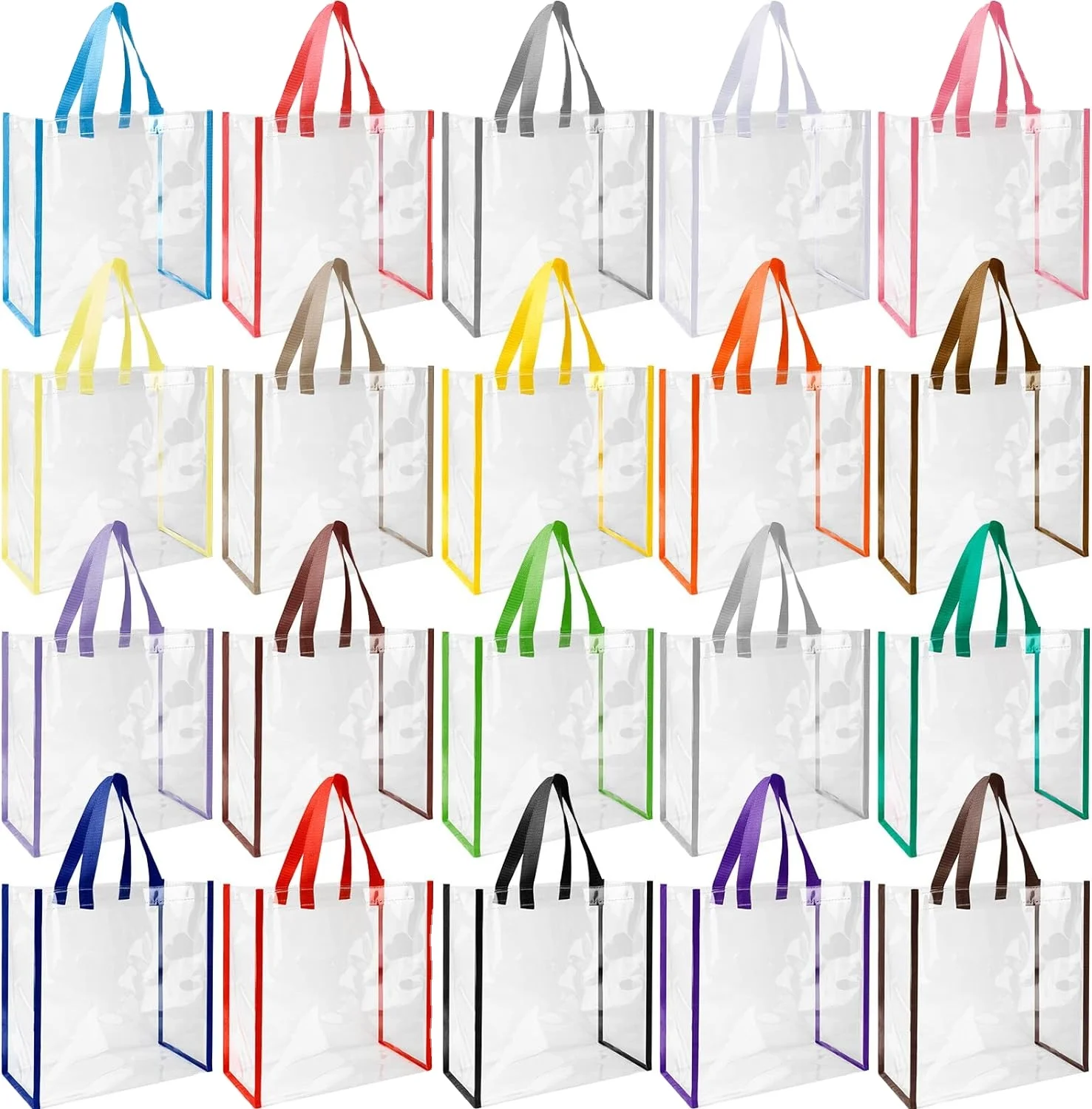 Clear Tote Bags Pvc Plastic Tote Bag With Handles Bulk Stadium Approved