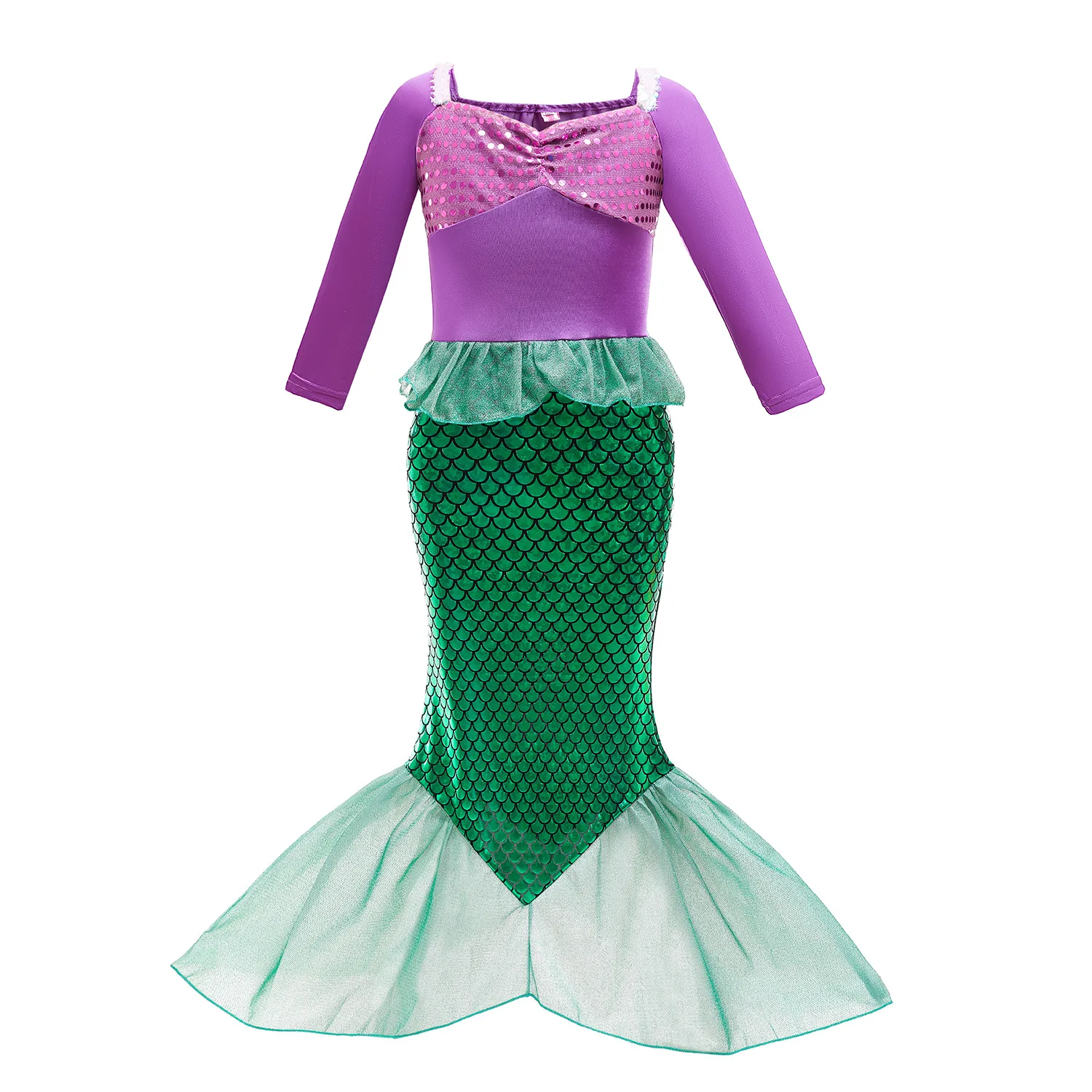 ariel green dress movie Little Mermaid Ariel green dress cosplay costume plus size – Cosplayrr