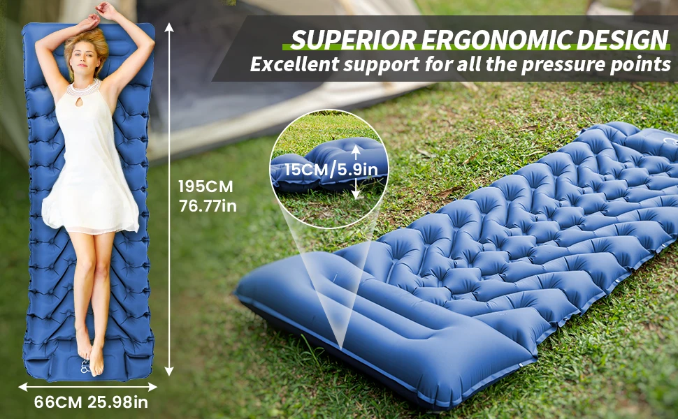 Woqi Air Matting Pad Lightweight Inflatable Sleeping Pad Bed Single