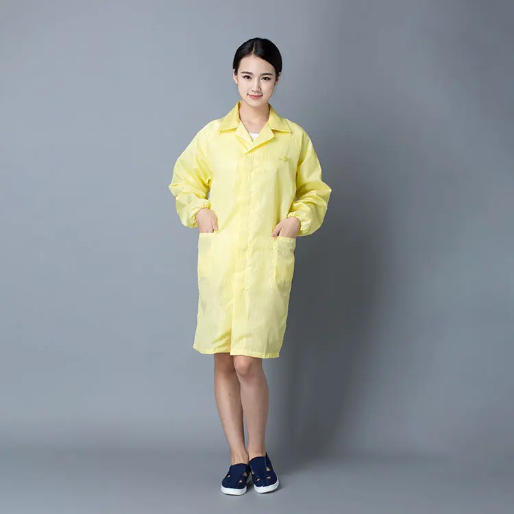 Factory Direct Anti-Static ESD Smock Gown Cleanroom Working Safety Clothing for Electronic Lab for Cleanroom Use