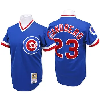 Wholesale Blue Throwback Ryne Sandberg baseball Jersey Men's #23 Chicago  stitched S-5XL From m.