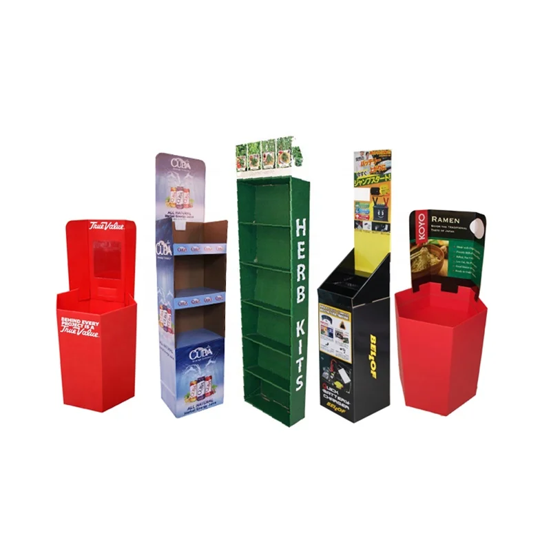Cardboard Seed Packet Display Racks Floor Style Display Stand for Shelf Usage Eco Recycle Display Modules