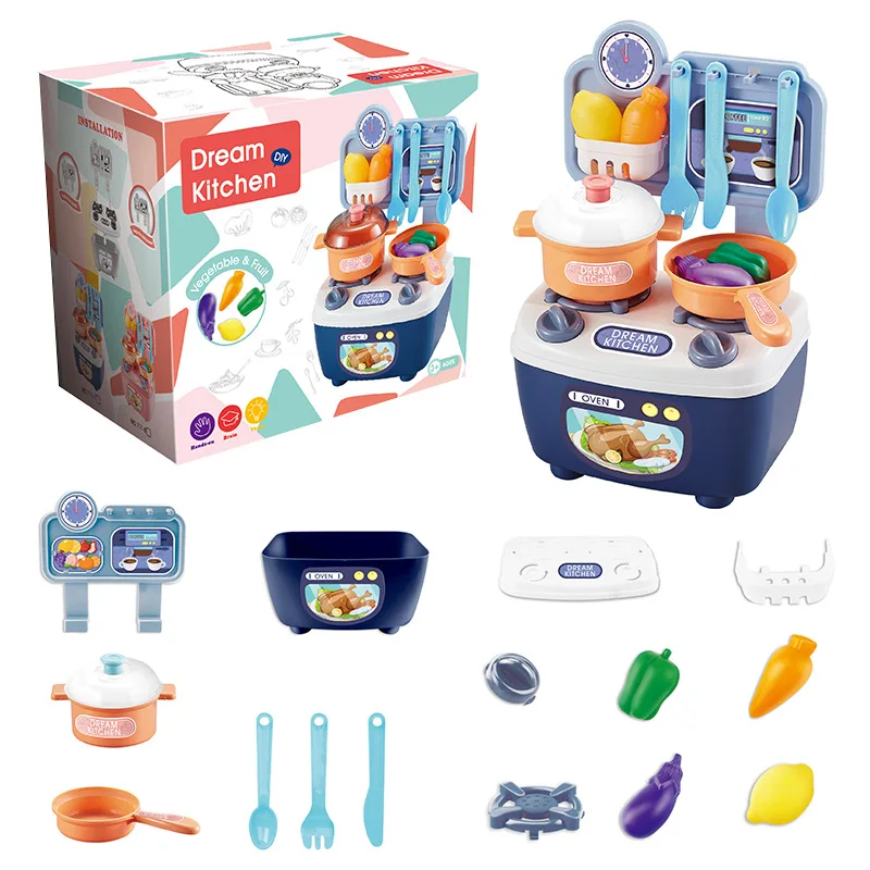 Popular Plastic Diy Mini Cooking Set Toy Chef Play Game Kitchen Sets