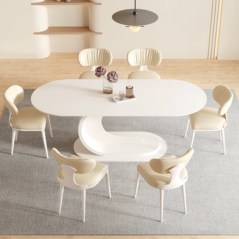 White Sintered Modern Round Small Space Save Kitchen Furniture