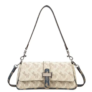 New Factory Original Patent Design Beige Wagon Pattern Envelope Bag for Women Adjustable Shoulder Strap for Summer Autumn