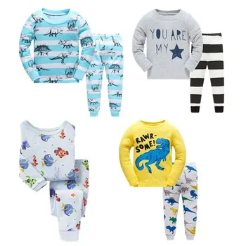 Wholesale Cotton Pajamas High Quality Children Pijamas Kids Home wears dinosaur pattern for kids Sleepwear