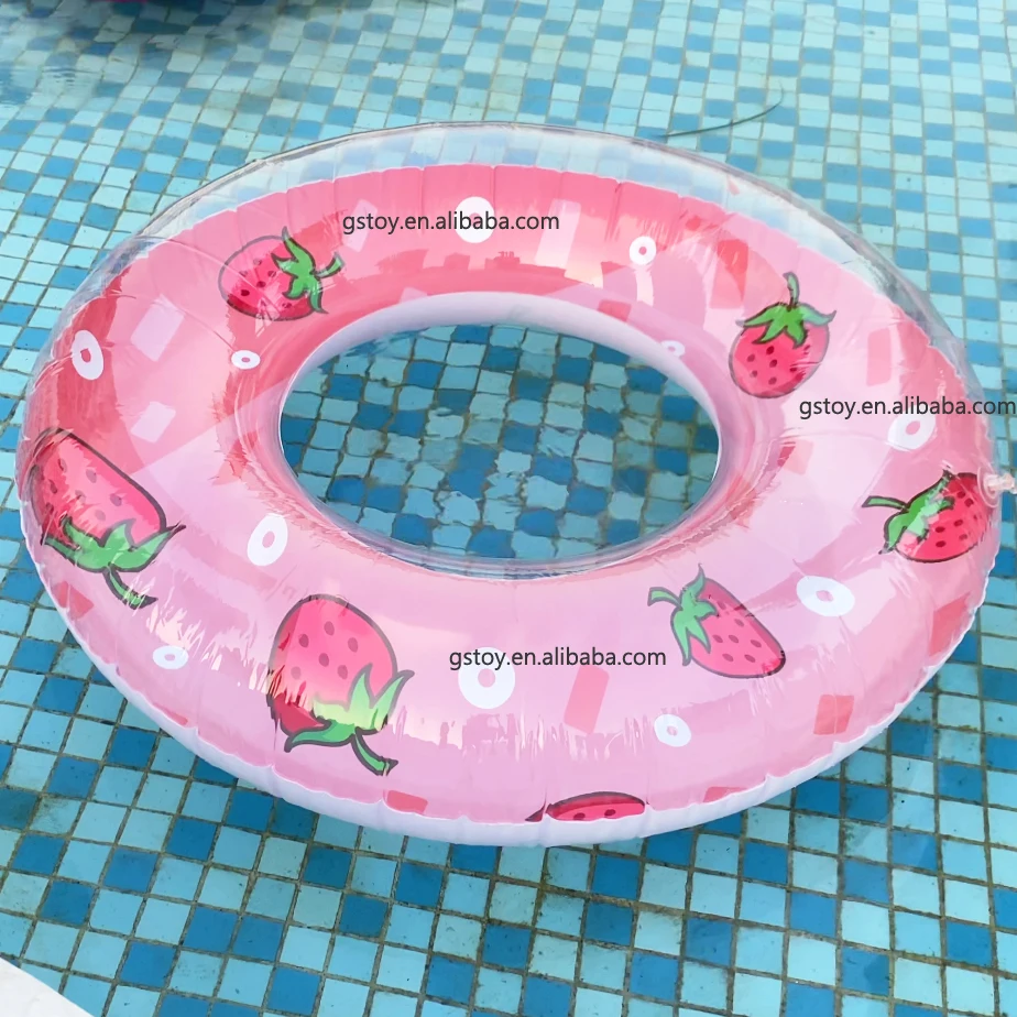 Children Inflatable Swimming Tube Strawberry Circle Swimming Ring Pool