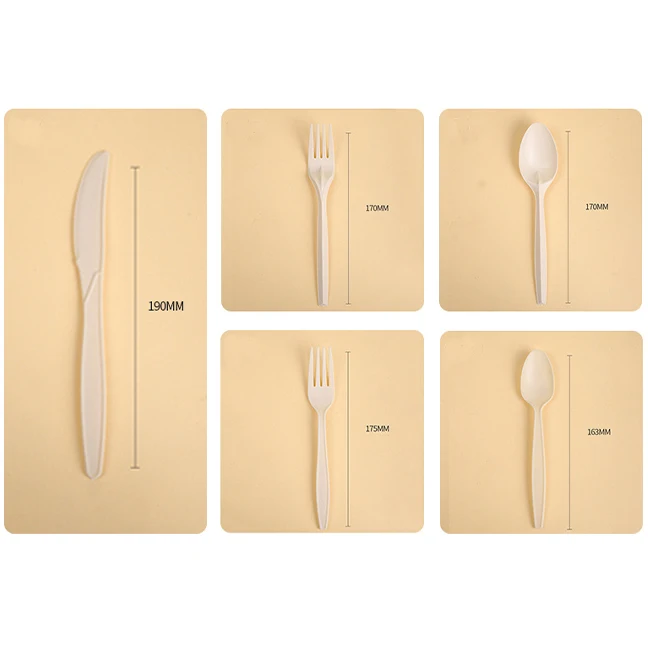 Food Grade Eco Friendly Compostable Cornstarch Fork Spoon Knife ...