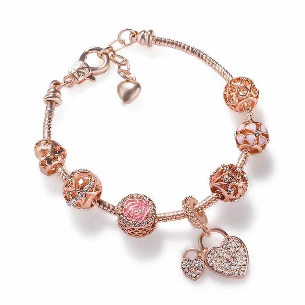 rose gold charms for bangles