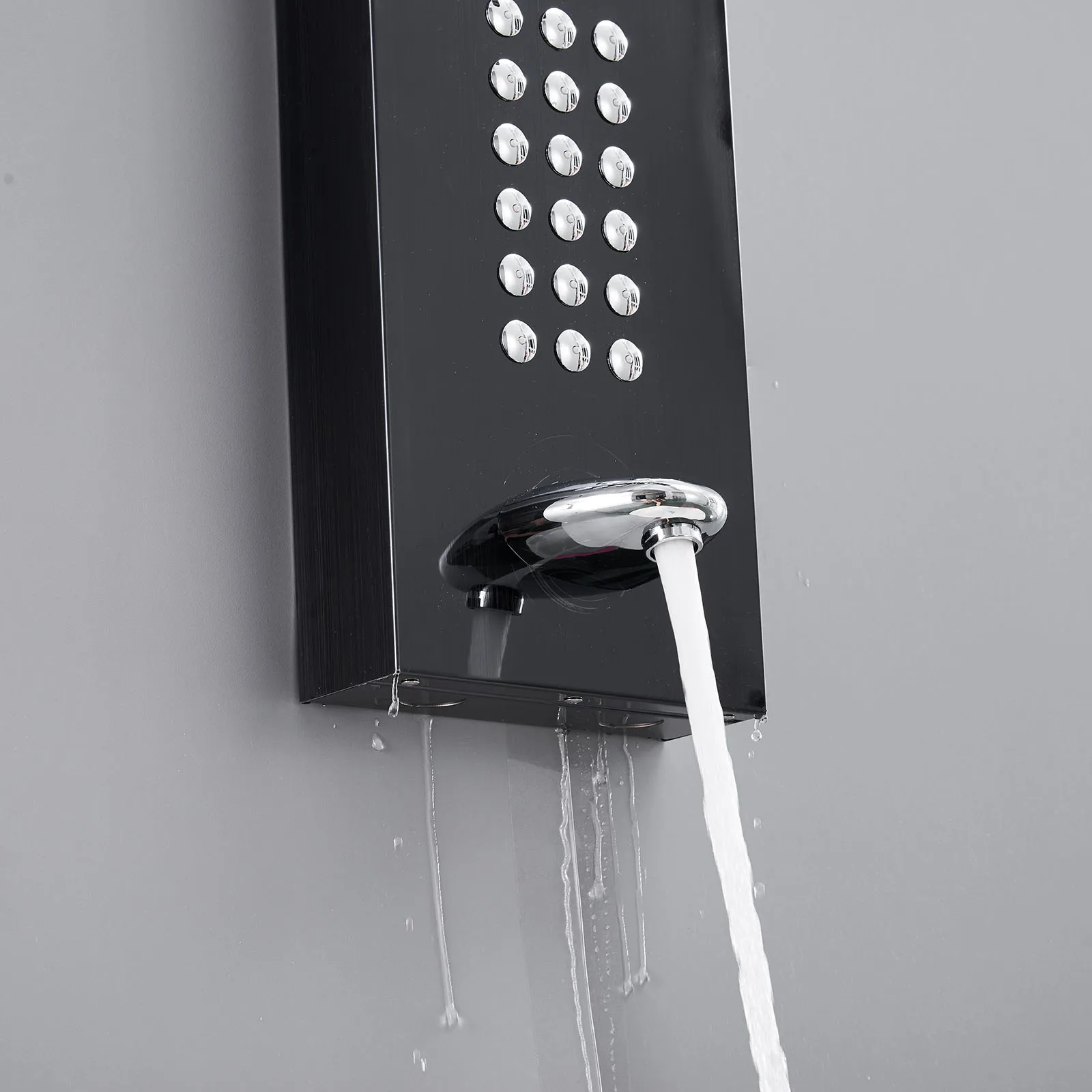 Shower Panel Bathroom Wall Mounted Stainless Steel Waterfall Shower ...