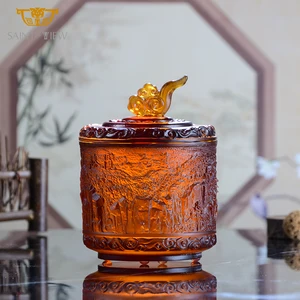 Crystal Handmade Mountain Design Craft Food Grade Tea Coffee Storage Boxes Custom Logo