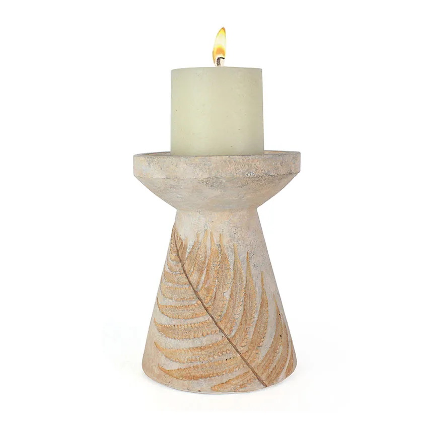 Resin candle holder with glass dome decor candle stick