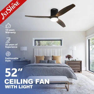 1stshine Ceiling Fan Indoor Factory Price Flush Mount Smart App Control  Low Ceiling Ceiling Fan with Light