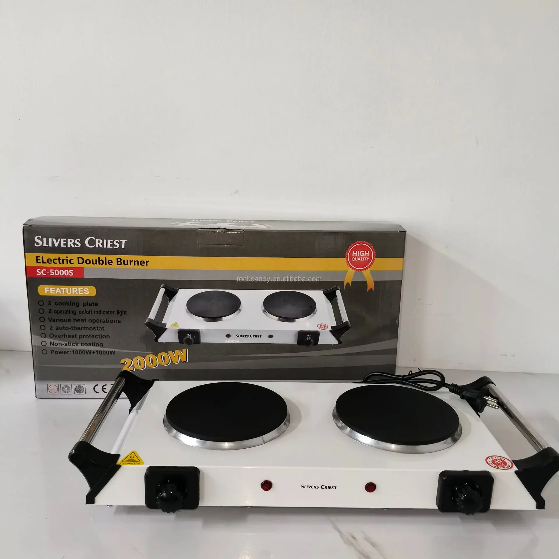 Hot Plate Simple Operation Pattern Cooking 2 Burner Kitchen Electric Cooking Stove Hot Two Plate