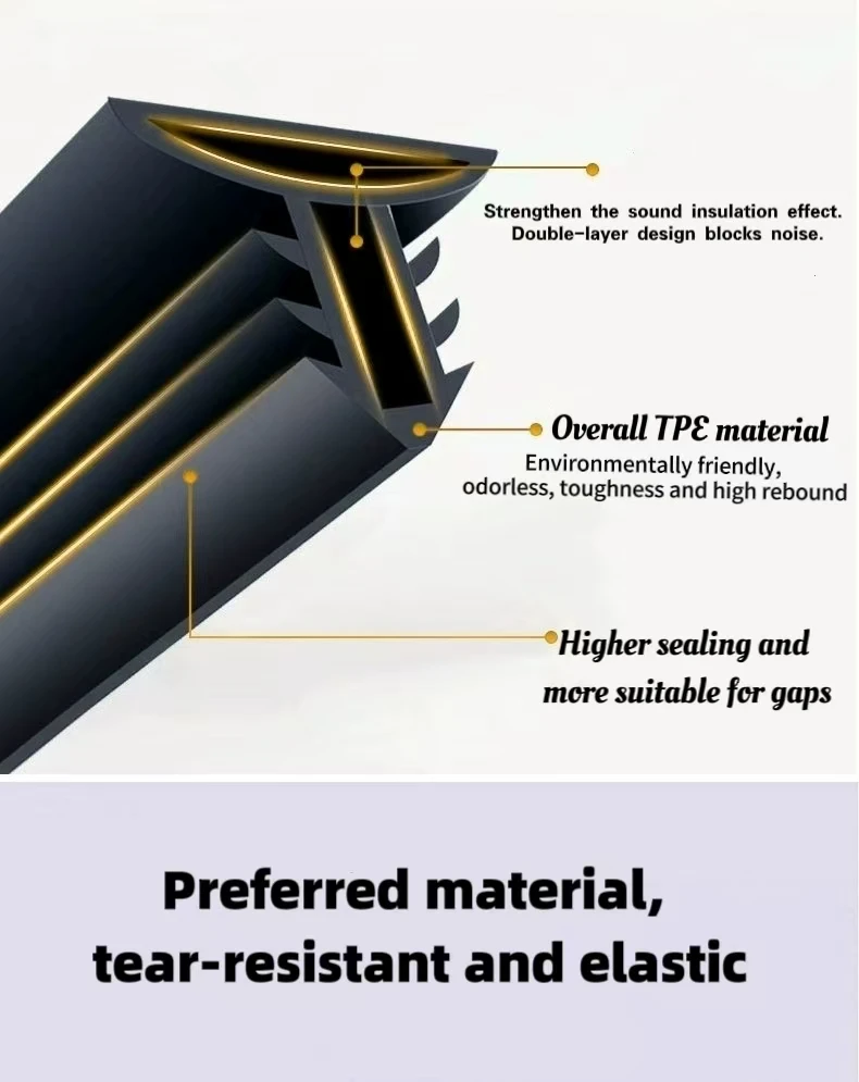 t Shaped Weather Stripping Universal Rubber Seal Protector Guard Strip Car Dustproof Seal Strip for Dashboard and Windshield