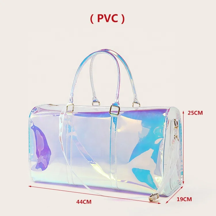 Source Pvc waterproof transparent holographic Laser light Duffle Bag Duffle  Bag for women on m.