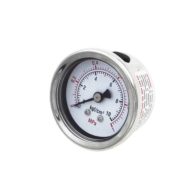 1Mpa 10bar  Pressure Gauge Oil Filled Pressure Gauge Back Connection For Water Dispenser Filter