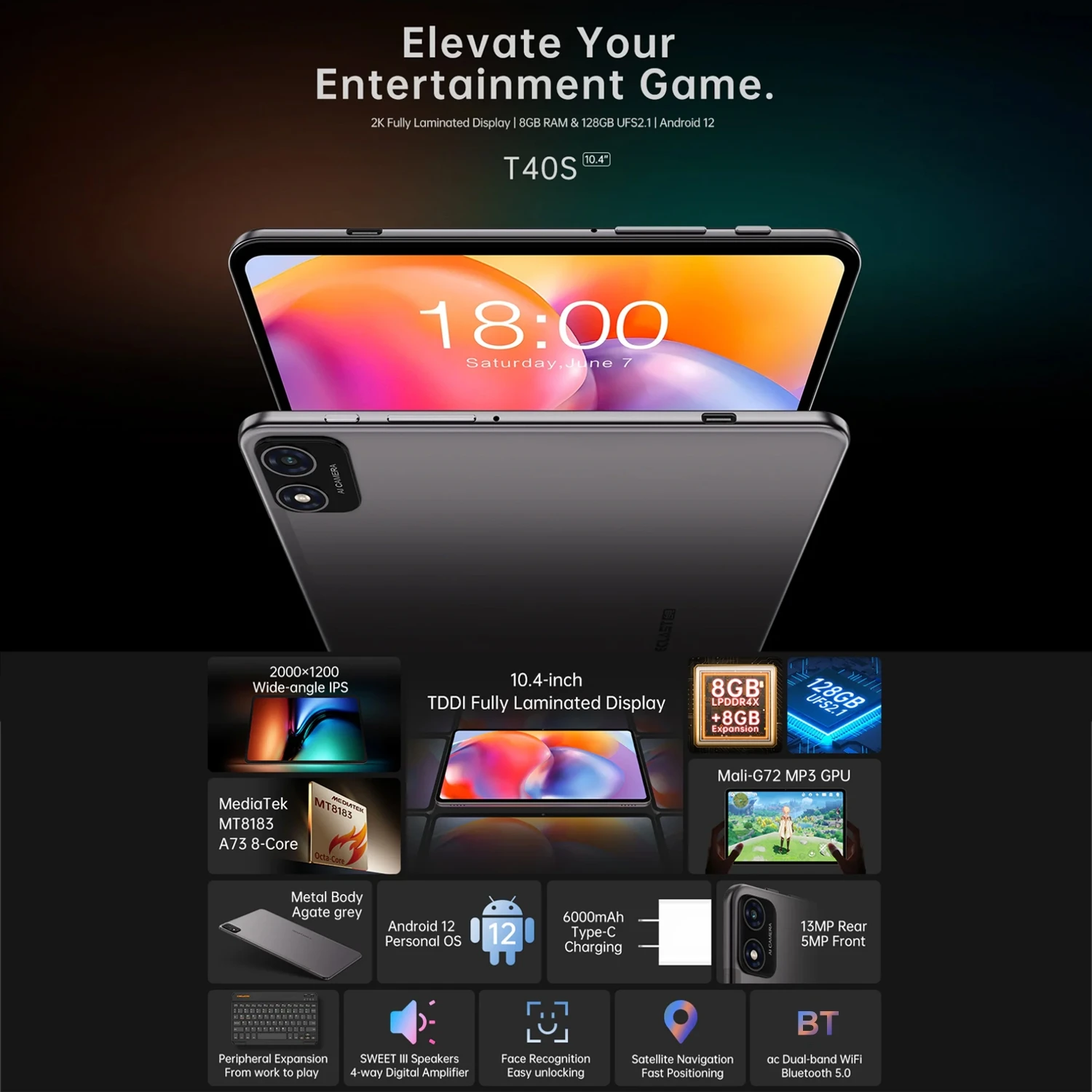Teclast T40S Tablet PC - 10.4 Inch Android 12 Octa Core