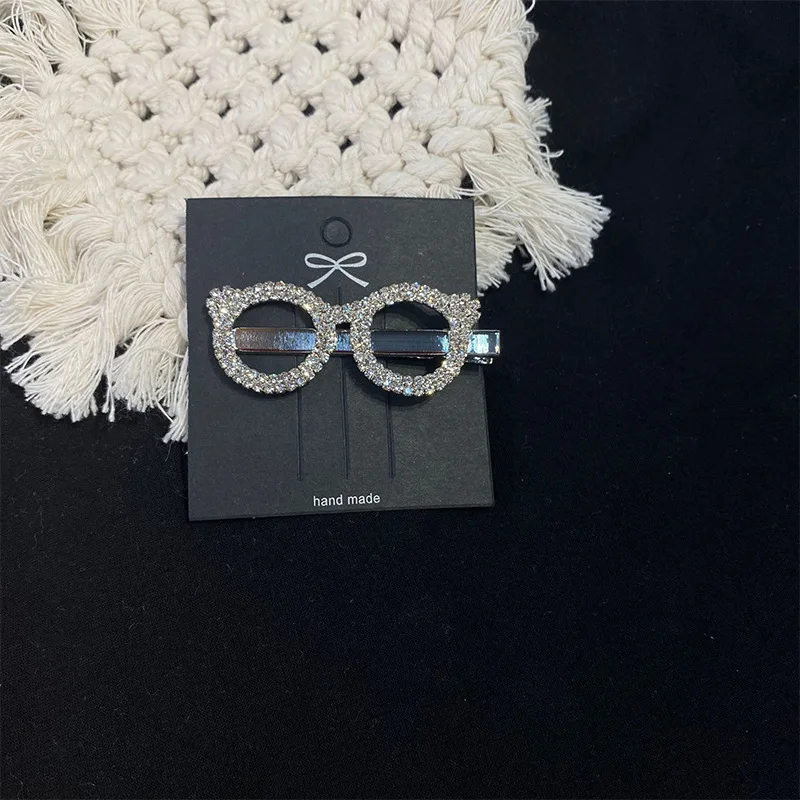 HOVANCI Cool Hair Accessories Full Diamond Glasses Shape Hair