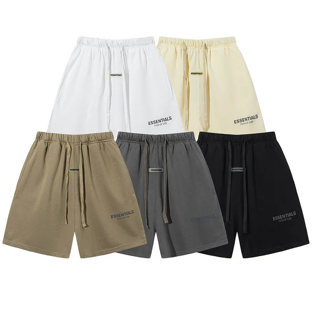 men's summer Hot selling workout shorts style high quality ESSENTIALS shorts reflective french terry cotton shorts men for  sale