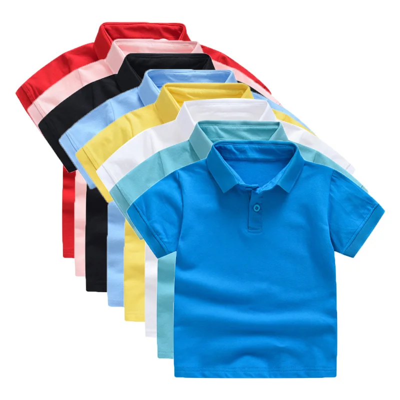 Source Tops quality wholesale shirts for kids 100% cotton plain t-shirt polo neck kid boys polo shirt on