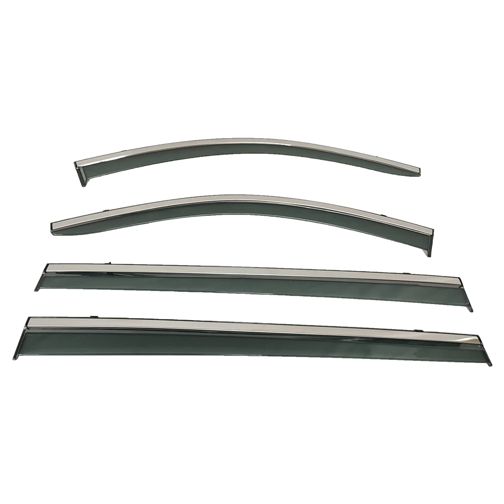 Dark Smoke Rain Guard Visors For Mitsubishi Montero Sport 1996–2007 – 4-Piece Out-Channel Wind Deflectors, Glossy Acrylic, No Drilling