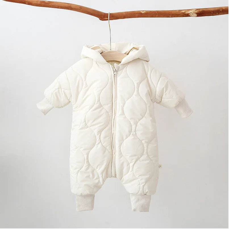 Оптовая продажа; Унисекс; Длинный рукав; С капюшоном; 3 -12 м; Зимние детские комбинезоны для новорожденных