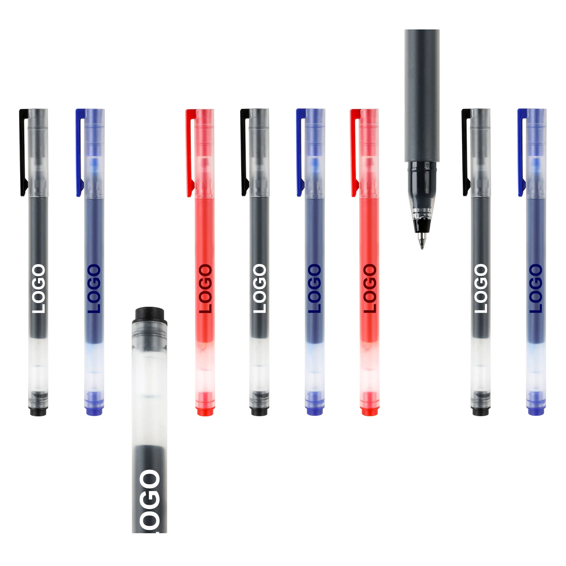 Hot Sale Custom Printed Logo Office School Pens Large-Capacity Smooth Comfortable Plastic Gel Ink 1.0mm Writing Bulk_voghion.com
