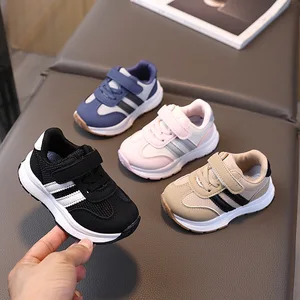 Wholesale Kids Sneakers for Boys and Girls Black Brand Design Male Children Sport Footwear New Fashionable Baby Casual Shoes