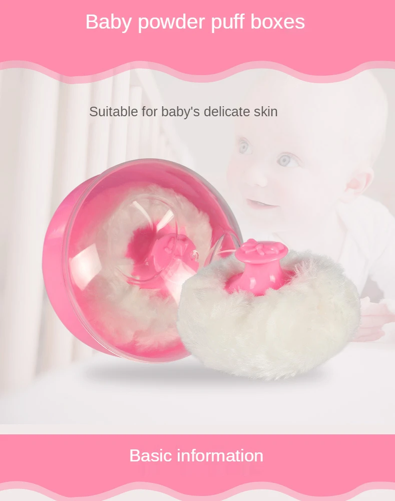 Factory Direct Selling Comfortable Creativity Baby Powder Puff Box Soft