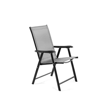 HOMECOME Outdoor Furniture Foldable Single Textilene Chair ,Garden Park Portable Chair with Armrests for Camping