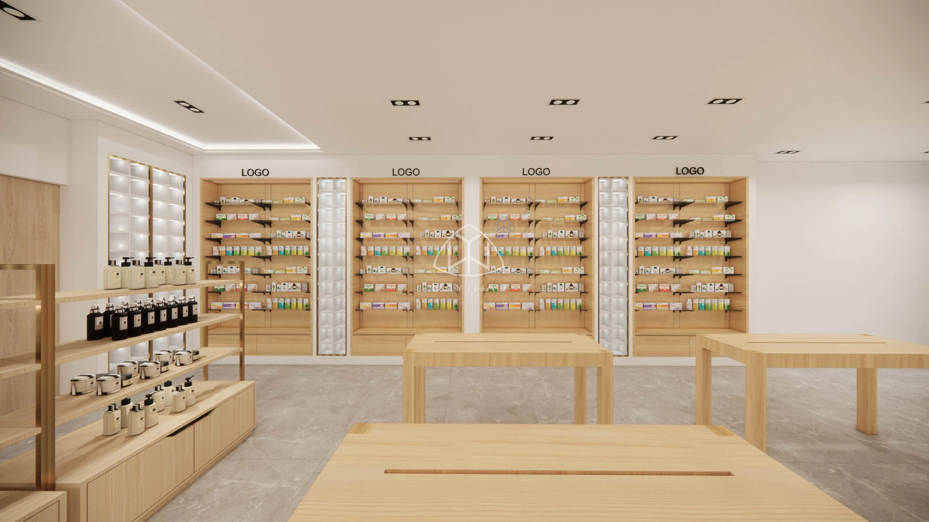 Beauty Cosmetics Shop Interior Design Skincare Store Shelf Beauty Salon ...